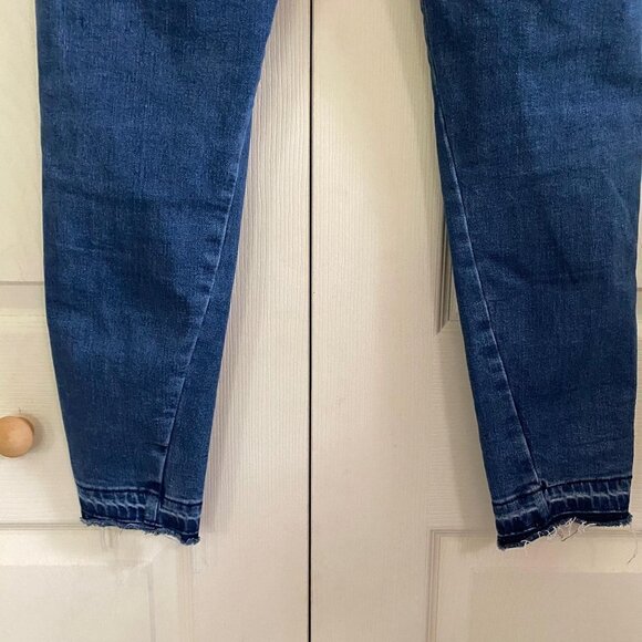 Kancan Women's Distressed Raw Released Hem Skinny High Rise Blue Jeans Size 29 - Picture 6 of 10